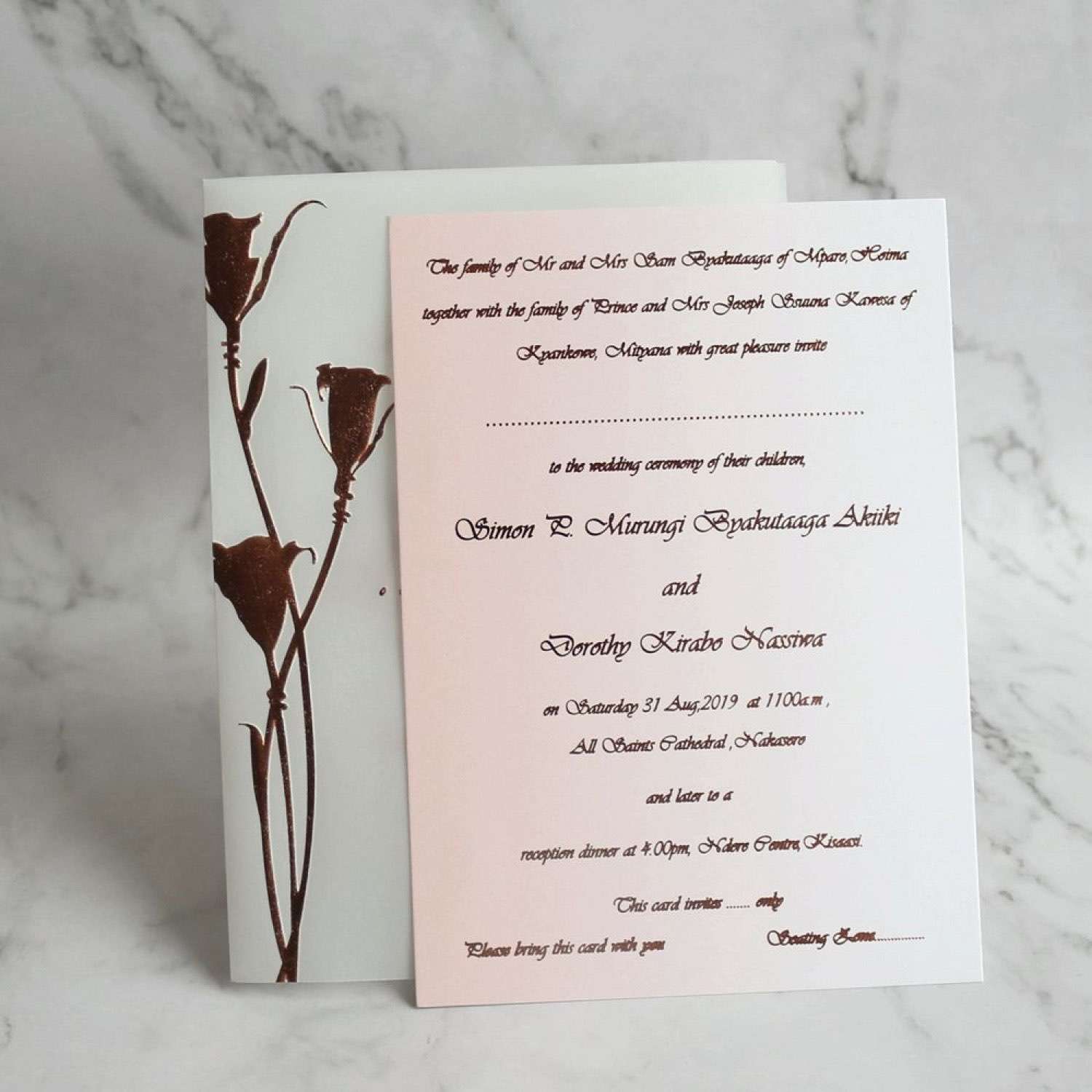 Customized Invitation Card With Trifold Vellum Paper Cover Foiling Invitation